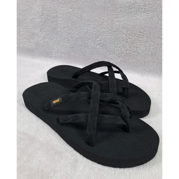 Teva Olowahu Slides Black Slip On Sandals Flip Flops 6840 Size 8 Womens Comfy - Picture 4 of 10
